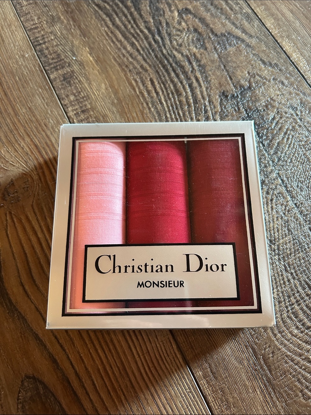 Dior Monsieur Pocket Square Set in Light Pink, Red and Burgundy